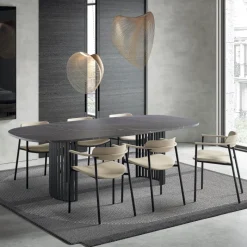 Perfecta Cassis Fauteuil moderne en tissu avec accoudoirs et pieds en métal* Chaise De Salle à Manger|Fauteuil De Salon