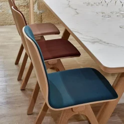 Dasras Chevron Chaise design en tissu et pieds bois* Chaise De Salle à Manger|Chaise Salon