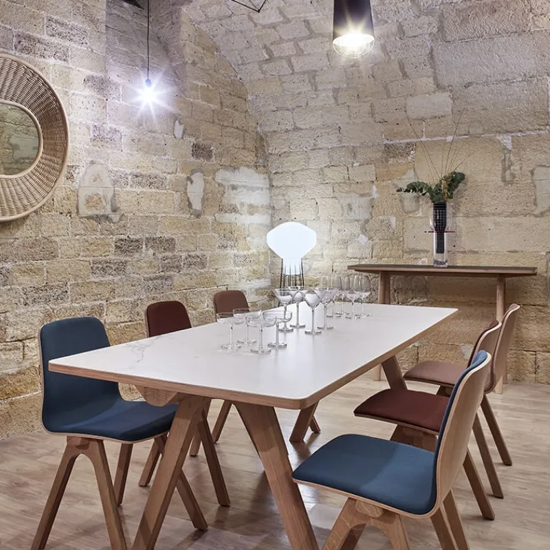 Dasras Chevron Table de designer en céramique et bois* Table De Salle à Manger