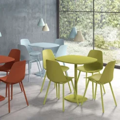 Perfecta Circa Petite table de cuisine carrée aux bords arrondis avec pied central* Table Pour Petit Espace|Table De Cuisine