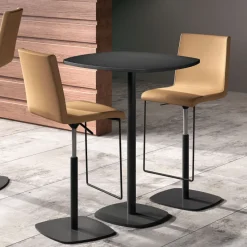 Perfecta Circa Table snack de cuisine carrée aux bords arrondis avec pied central* Table De Cuisine|Table Pour Petit Espace