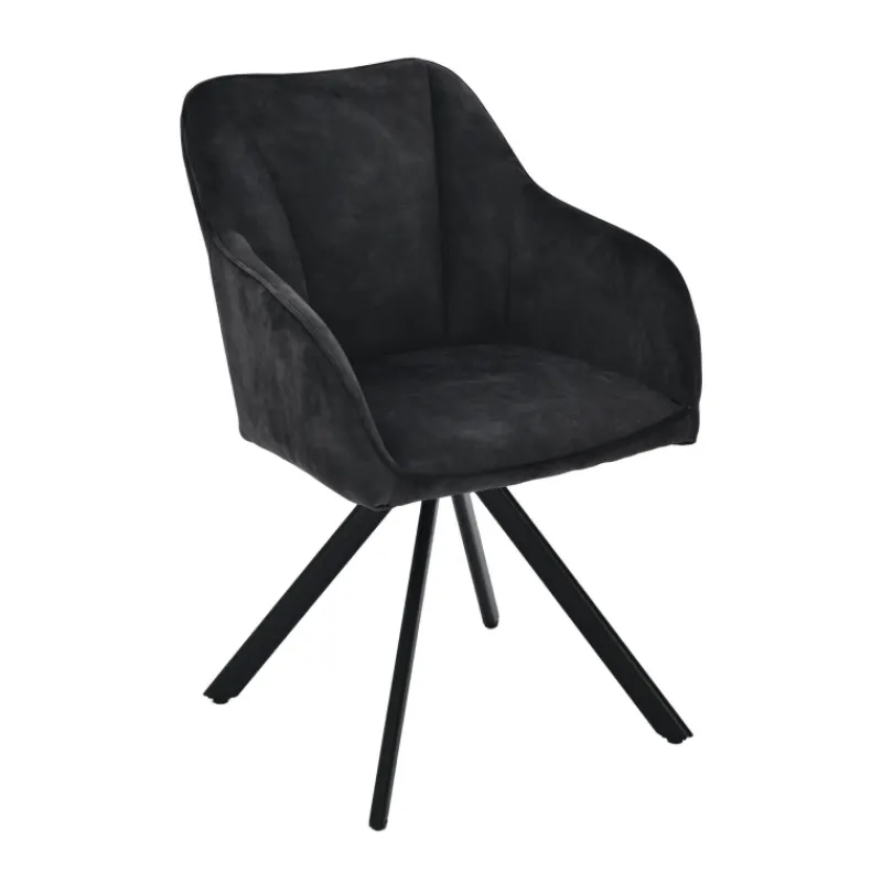 ClaudieFauteuil cosy pivotant en tissu avec pieds en métal* Chaise De Salle à Manger|Chaise De Bureau