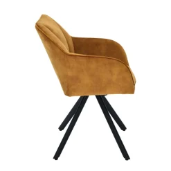 ClaudieFauteuil cosy pivotant en tissu avec pieds en métal* Chaise De Salle à Manger|Chaise De Bureau