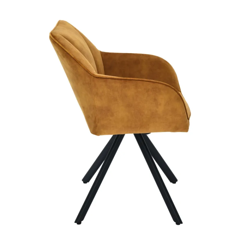 ClaudieFauteuil cosy pivotant en tissu avec pieds en métal* Chaise De Salle à Manger|Chaise De Bureau