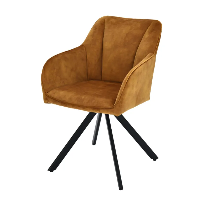 ClaudieFauteuil cosy pivotant en tissu avec pieds en métal* Chaise De Salle à Manger|Chaise De Bureau