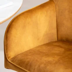 ClaudieFauteuil cosy pivotant en tissu avec pieds en métal* Chaise De Salle à Manger|Chaise De Bureau
