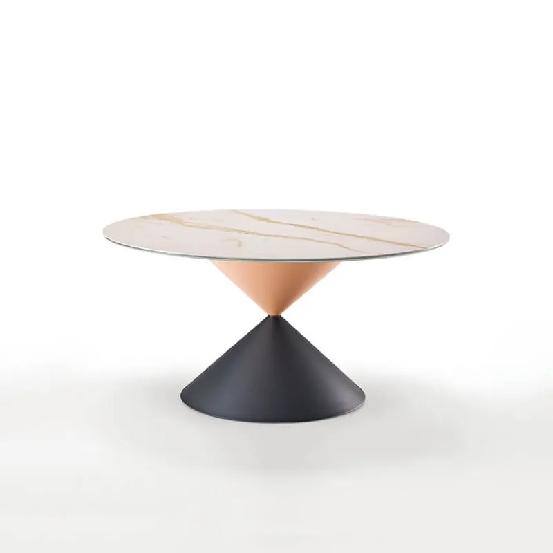 Midj Clessidra ® Table ronde design plateau céramique pied central sablier* Table De Salle à Manger