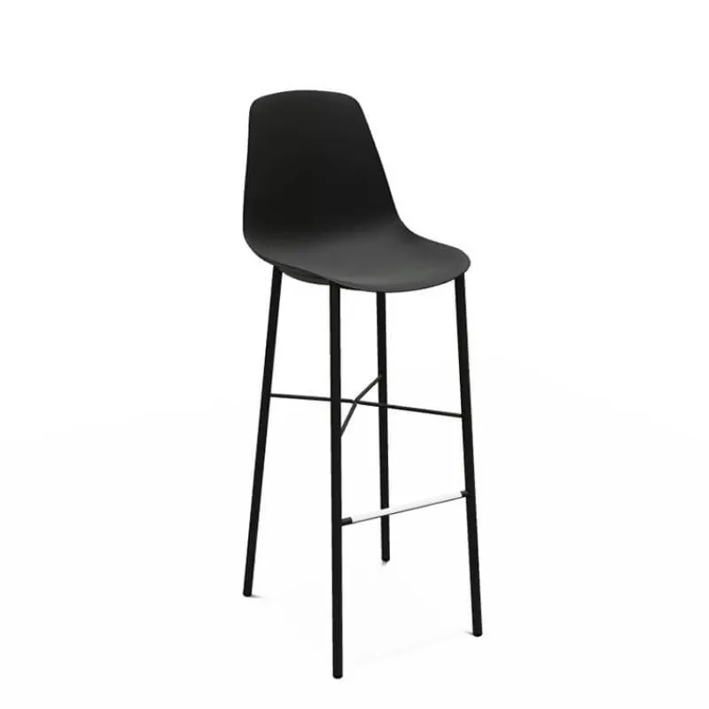 Perfecta Cloe Tabouret de bar belge moderne avec coque en polypropylène et pieds en métal* Tabouret De Bar (assise +/- 80 Cm)
