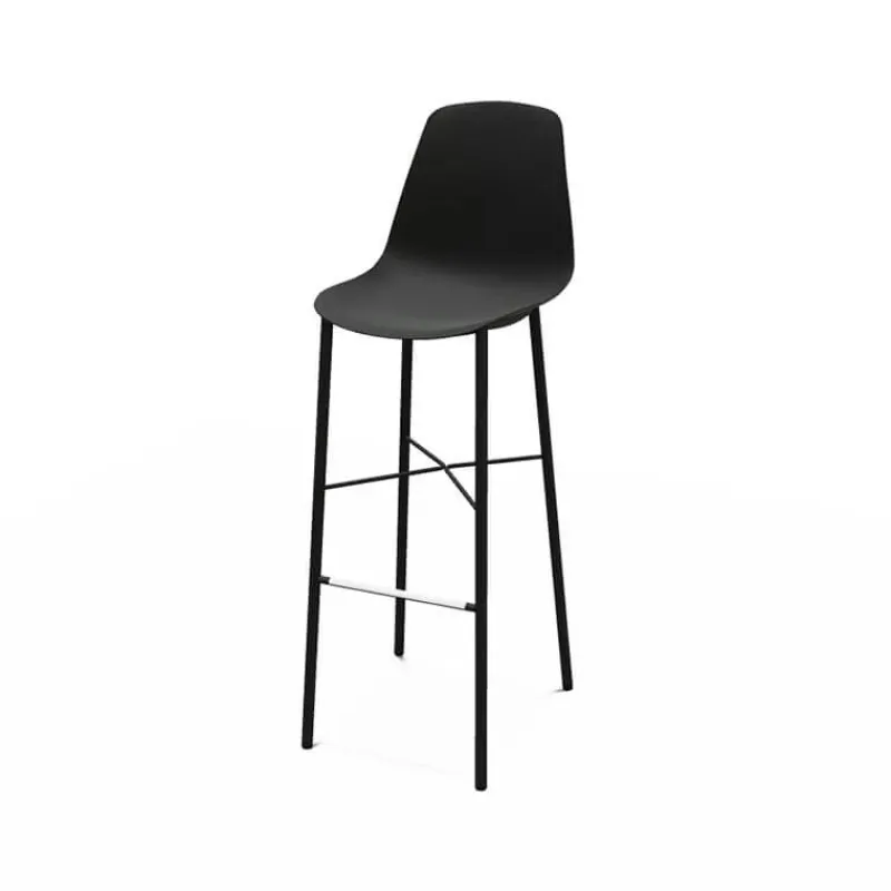 Perfecta Cloe Tabouret de bar belge moderne avec coque en polypropylène et pieds en métal* Tabouret De Bar (assise +/- 80 Cm)