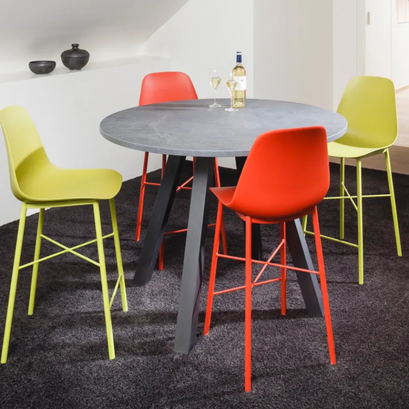 Perfecta Cloe Tabouret snack moderne en polypropylène et métal* Tabouret Snack (assise +/- 65 Cm)|Tabouret De Bar (assise +/- 80 Cm)