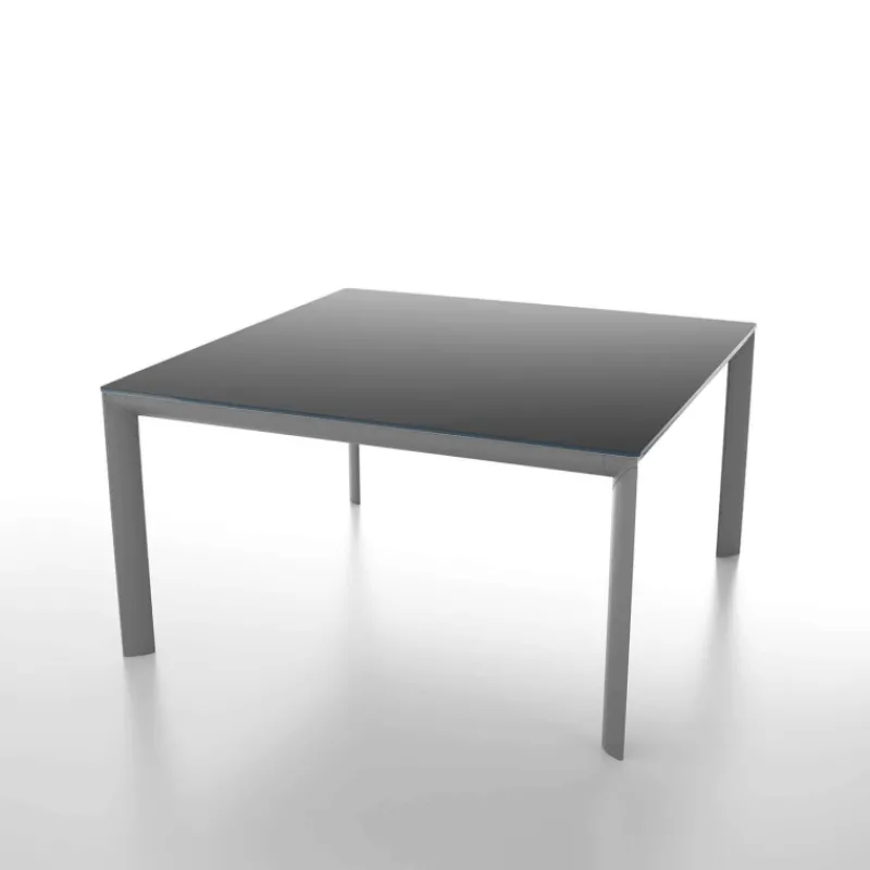 Dexo Cocoon Table carrée extensible en verre trempé et métal* Table De Salle à Manger