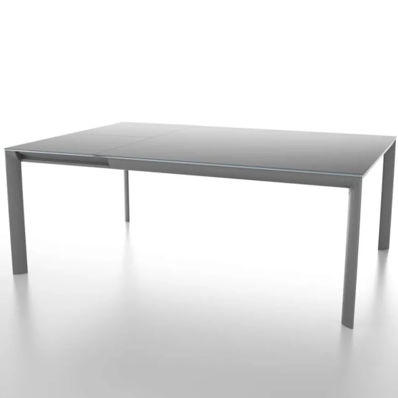 Dexo Cocoon Table carrée extensible en verre trempé et métal* Table De Salle à Manger