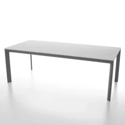 Dexo Cocoon Table rectangulaire plateau en verre trempé et pieds en métal fabriquée en Italie* Table De Salle à Manger