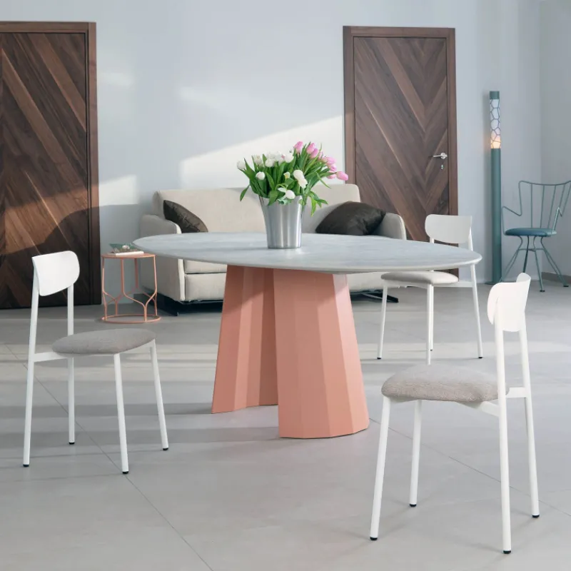 Carrier Colette ® Chaise française en métal avec assise en tissu rembourrée* Chaise De Salle à Manger