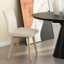 ColineChaise rembourrée en tissu avec pieds en bois* Chaise De Salle à Manger|Chaise Salon