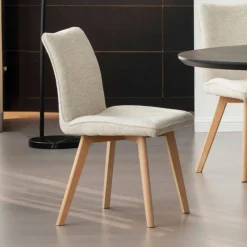 ColineChaise rembourrée en tissu avec pieds en bois* Chaise De Salle à Manger|Chaise Salon