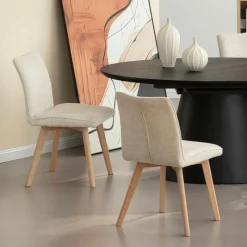 ColineChaise rembourrée en tissu avec pieds en bois* Chaise De Salle à Manger|Chaise Salon
