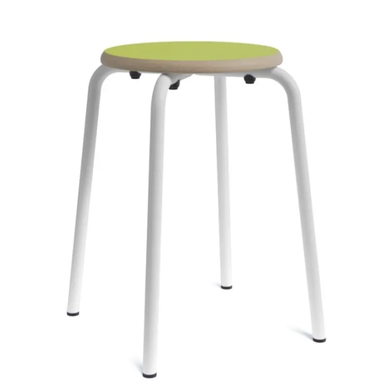 Perfecta Collège Tabouret bas vintage en métal et bois* Tabouret Bas (assise +/- 45 Cm)
