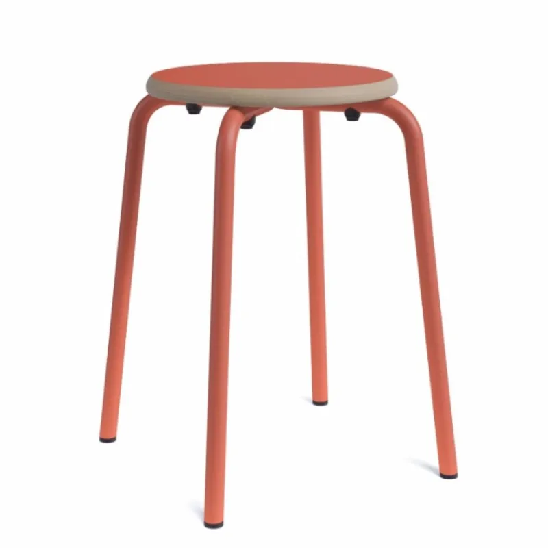 Perfecta Collège Tabouret bas vintage en métal et bois* Tabouret Bas (assise +/- 45 Cm)