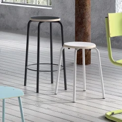 Perfecta Collège Tabouret snack vintage sans dossier bois et métal* Tabouret Snack (assise +/- 65 Cm)|Tabouret De Bar (assise +/- 80 Cm)