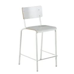 Perfecta Collège Tabouret snack vintage avec dossier en bois et métal* Tabouret Snack (assise +/- 65 Cm)|Tabouret De Bar (assise +/- 80 Cm)