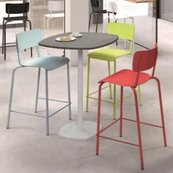 Perfecta Collège Tabouret snack vintage avec dossier en bois et métal* Tabouret Snack (assise +/- 65 Cm)|Tabouret De Bar (assise +/- 80 Cm)