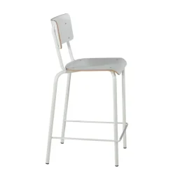 Perfecta Collège Tabouret snack vintage avec dossier en bois et métal* Tabouret Snack (assise +/- 65 Cm)|Tabouret De Bar (assise +/- 80 Cm)