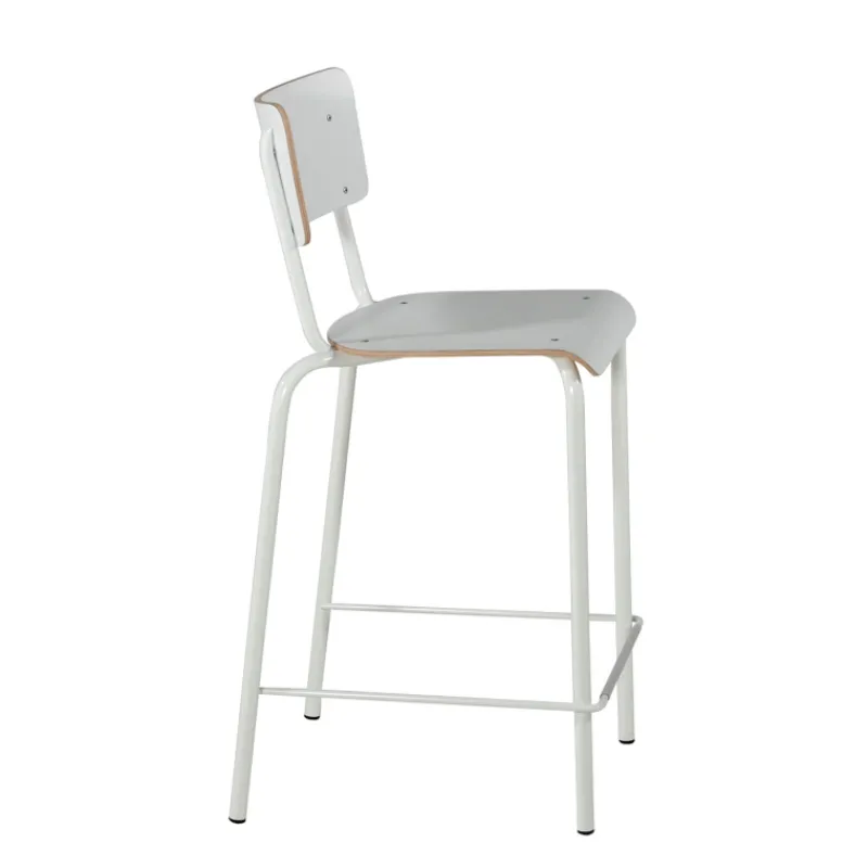Perfecta Collège Tabouret snack vintage avec dossier en bois et métal* Tabouret Snack (assise +/- 65 Cm)|Tabouret De Bar (assise +/- 80 Cm)