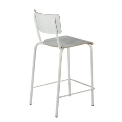 Perfecta Collège Tabouret snack vintage avec dossier en bois et métal* Tabouret Snack (assise +/- 65 Cm)|Tabouret De Bar (assise +/- 80 Cm)
