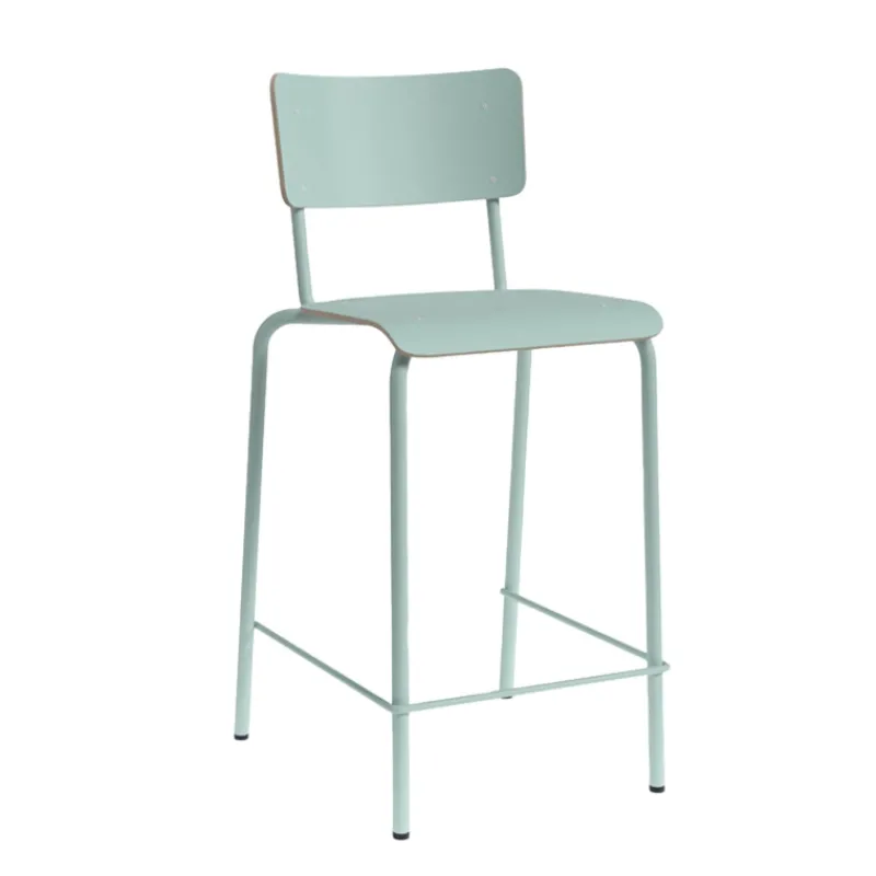 Perfecta Collège Tabouret snack vintage avec dossier en bois et métal* Tabouret Snack (assise +/- 65 Cm)|Tabouret De Bar (assise +/- 80 Cm)