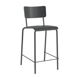 Perfecta Collège Tabouret snack vintage avec dossier en bois et métal* Tabouret Snack (assise +/- 65 Cm)|Tabouret De Bar (assise +/- 80 Cm)