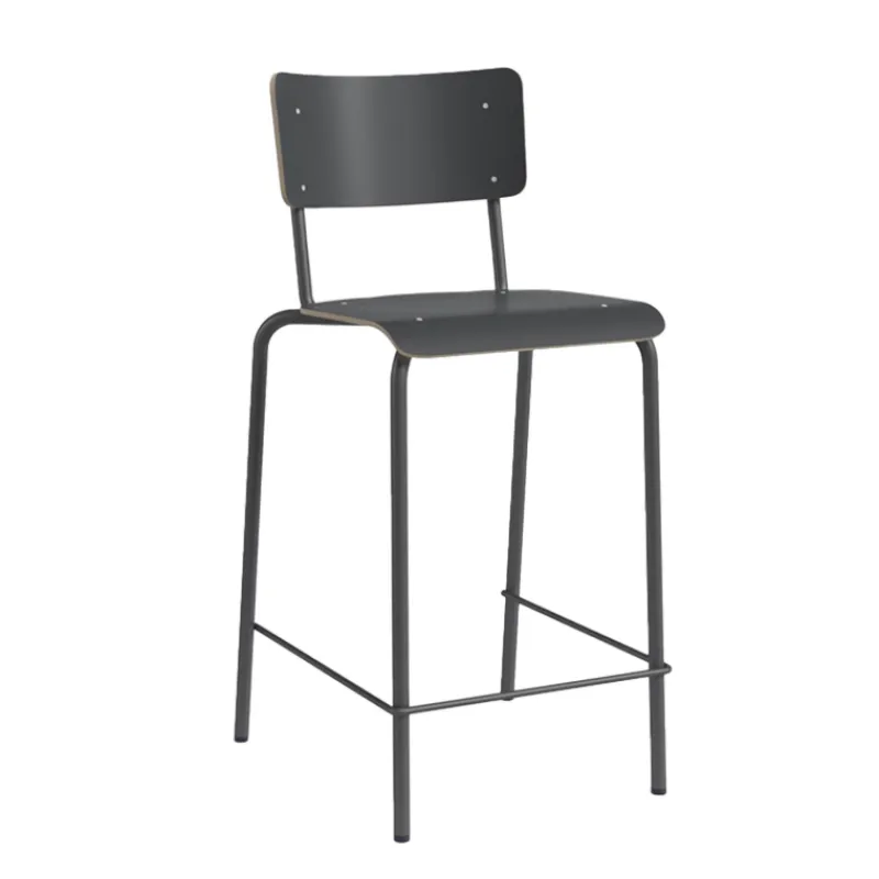 Perfecta Collège Tabouret snack vintage avec dossier en bois et métal* Tabouret Snack (assise +/- 65 Cm)|Tabouret De Bar (assise +/- 80 Cm)