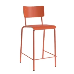 Perfecta Collège Tabouret snack vintage avec dossier en bois et métal* Tabouret Snack (assise +/- 65 Cm)|Tabouret De Bar (assise +/- 80 Cm)