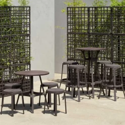 Combo Table de jardin ronde recyclée* Table De Jardin
