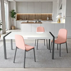 Cancio Concept métal Table en verre extensible* Table De Cuisine