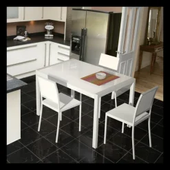 Cancio Concept métal Table en verre extensible* Table De Cuisine