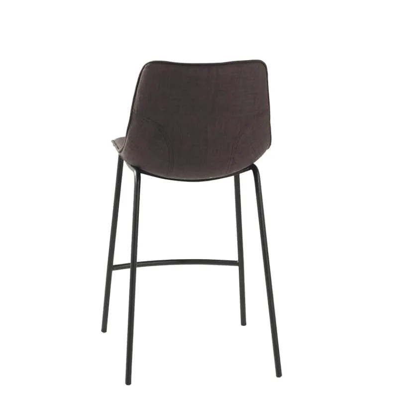 CoqueTabouret snack coque en tissu gris et pieds en métal noir* Tabouret Snack (assise +/- 65 Cm)|Tabouret De Bar (assise +/- 80 Cm)