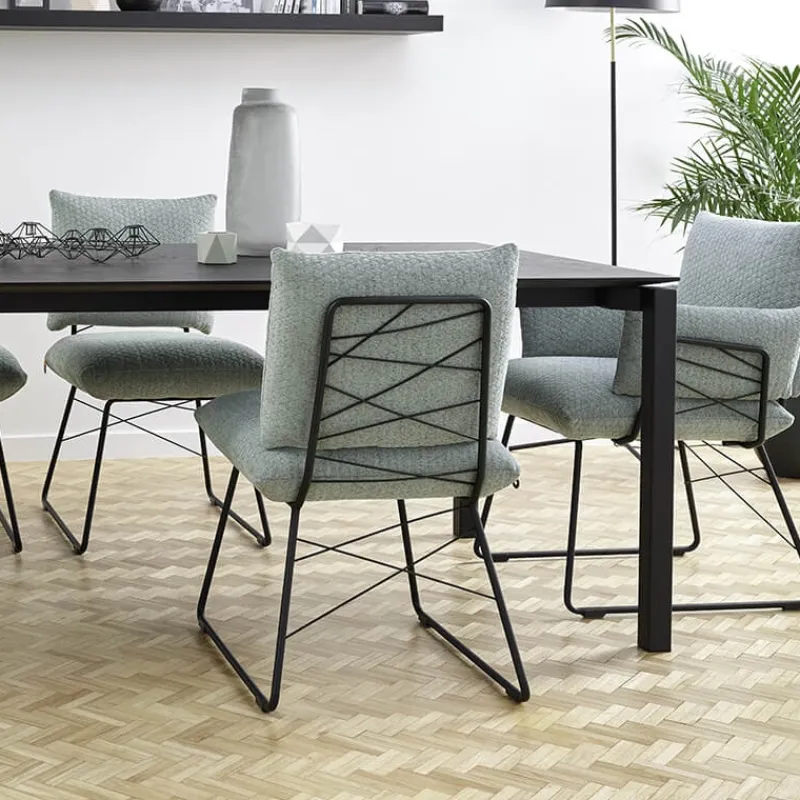 Mobitec Cosy ® Fauteuil design confortable assise en tissu et pieds en métal* Chaise De Salle à Manger|Fauteuil De Salon