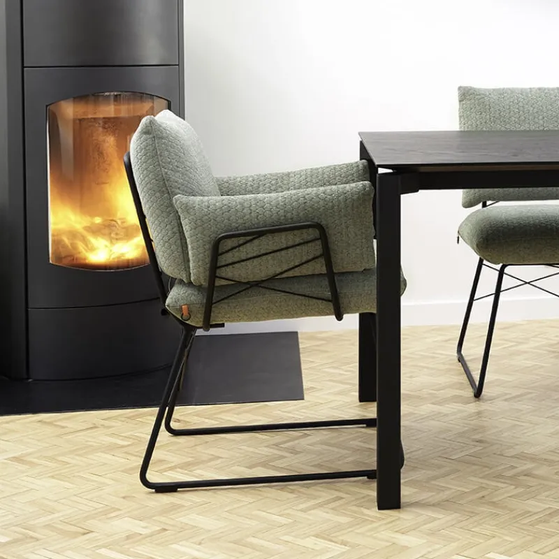 Mobitec Cosy ® Fauteuil design confortable assise en tissu et pieds en métal* Chaise De Salle à Manger|Fauteuil De Salon