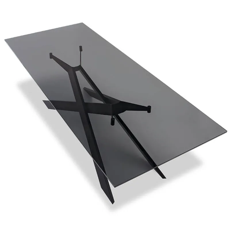 Sovet Italia Cross Sovet® Table de salle à manger design en verre et métal* Table De Salle à Manger