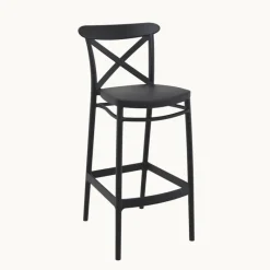 Cross Tabouret de bar moderne avec dossier en polypropylène* Tabouret De Bar (assise +/- 80 Cm)