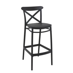 Cross Tabouret de bar moderne avec dossier en polypropylène* Tabouret De Bar (assise +/- 80 Cm)