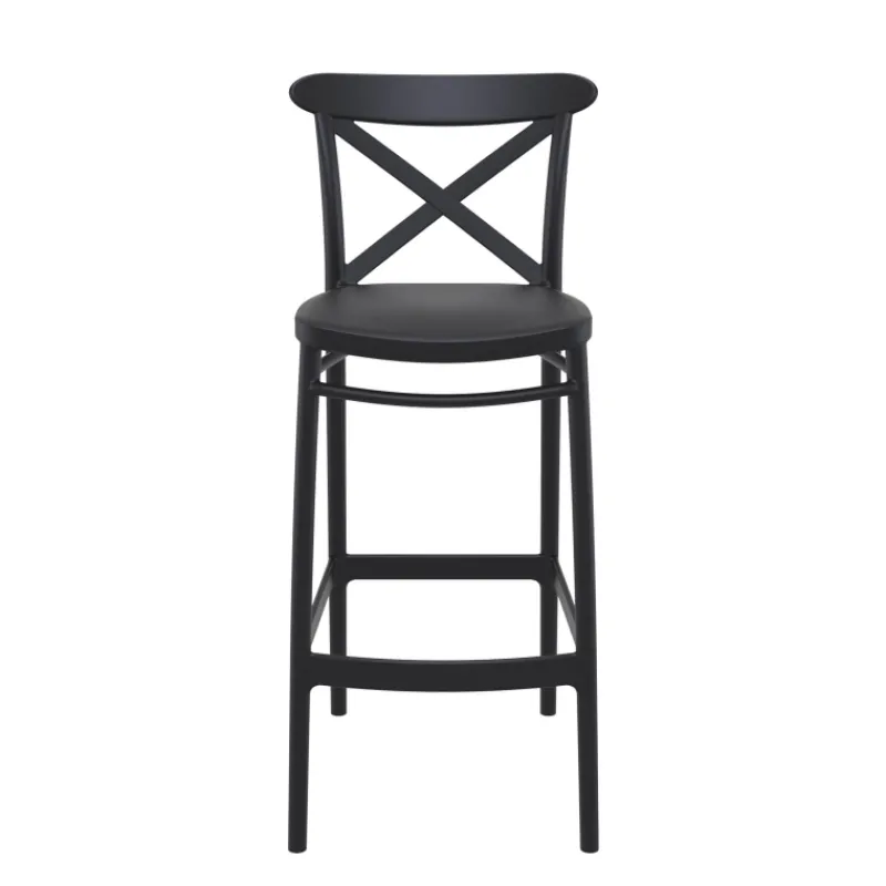 Cross Tabouret de bar moderne avec dossier en polypropylène* Tabouret De Bar (assise +/- 80 Cm)