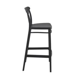 Cross Tabouret de bar moderne avec dossier en polypropylène* Tabouret De Bar (assise +/- 80 Cm)