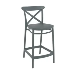 Cross Tabouret snack moderne en polypropylène avec dossier* Tabouret Snack (assise +/- 65 Cm)|Tabouret De Bar (assise +/- 80 Cm)