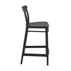 Cross Tabouret snack moderne en polypropylène avec dossier* Tabouret Snack (assise +/- 65 Cm)|Tabouret De Bar (assise +/- 80 Cm)