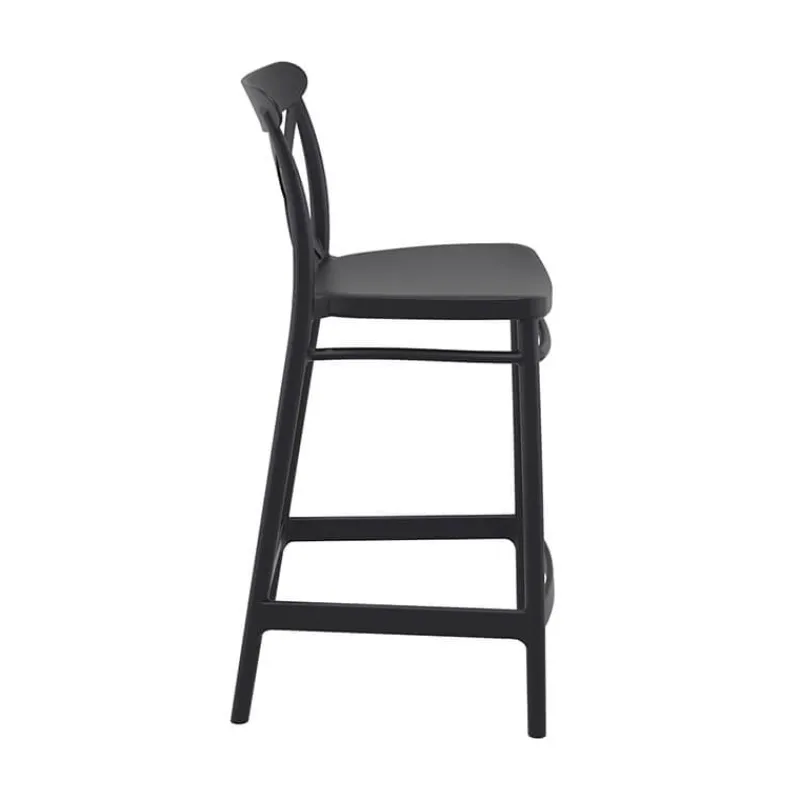 Cross Tabouret snack moderne en polypropylène avec dossier* Tabouret Snack (assise +/- 65 Cm)|Tabouret De Bar (assise +/- 80 Cm)