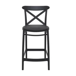 Cross Tabouret snack moderne en polypropylène avec dossier* Tabouret Snack (assise +/- 65 Cm)|Tabouret De Bar (assise +/- 80 Cm)