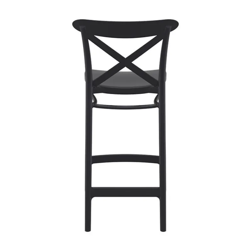 Cross Tabouret snack moderne en polypropylène avec dossier* Tabouret Snack (assise +/- 65 Cm)|Tabouret De Bar (assise +/- 80 Cm)