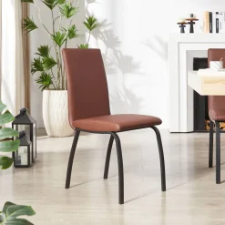 DarcyChaise de salle à manger rembourrée avec pieds en métal* Chaise De Cuisine|Chaise De Salle à Manger